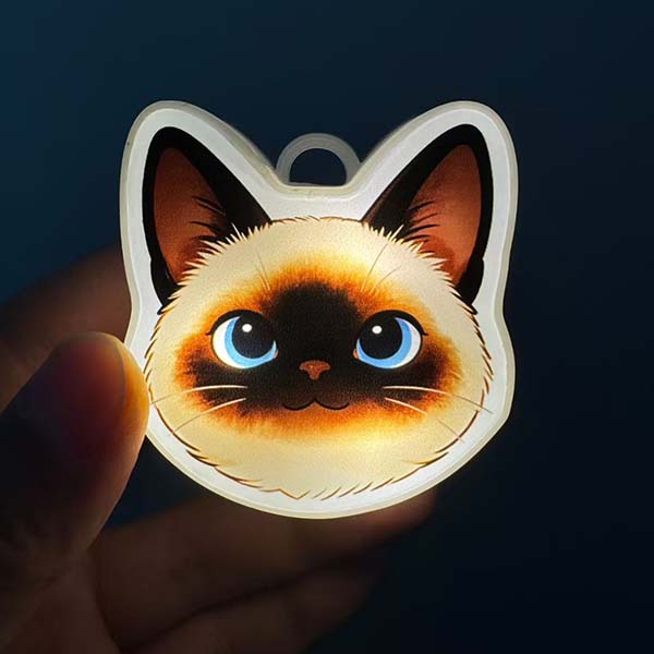 Cute Pet Pat Switch Light, Cat & Dog Animal Keychain Night Light, Rechargeable Bag Charm & Car Decor