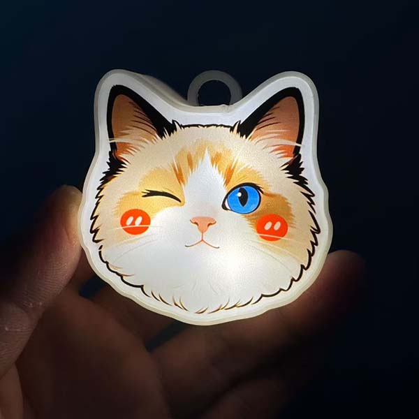 Cute Pet Pat Switch Light, Cat & Dog Animal Keychain Night Light, Rechargeable Bag Charm & Car Decor