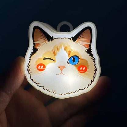 Cute Pet Pat Switch Light, Cat & Dog Animal Keychain Night Light, Rechargeable Bag Charm & Car Decor