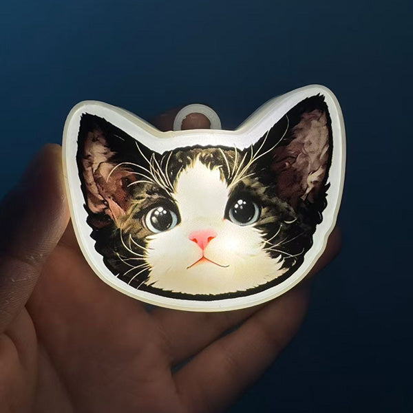 Cute Pet Pat Switch Light, Cat & Dog Animal Keychain Night Light, Rechargeable Bag Charm & Car Decor