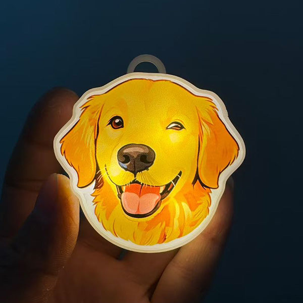 Cute Pet Pat Switch Light, Cat & Dog Animal Keychain Night Light, Rechargeable Bag Charm & Car Decor