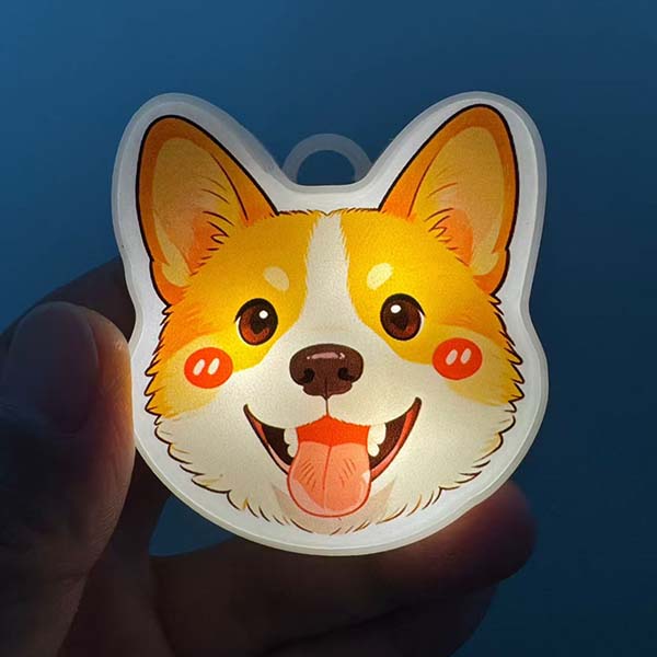 Cute Pet Pat Switch Light, Cat & Dog Animal Keychain Night Light, Rechargeable Bag Charm & Car Decor