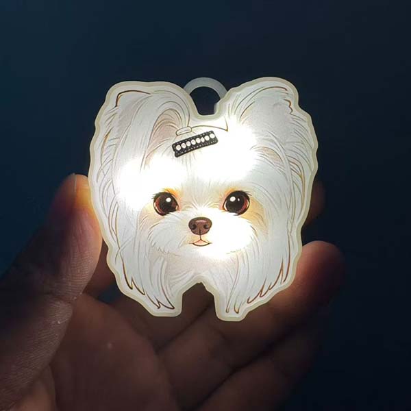 Cute Pet Pat Switch Light, Cat & Dog Animal Keychain Night Light, Rechargeable Bag Charm & Car Decor