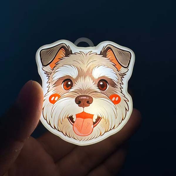 Cute Pet Pat Switch Light, Cat & Dog Animal Keychain Night Light, Rechargeable Bag Charm & Car Decor