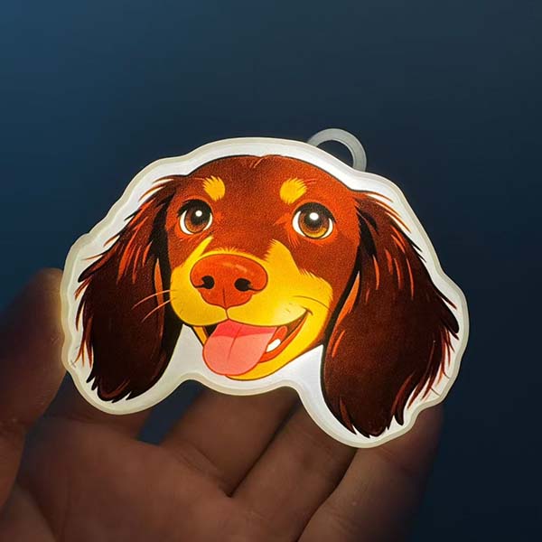 Cute Pet Pat Switch Light, Cat & Dog Animal Keychain Night Light, Rechargeable Bag Charm & Car Decor