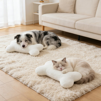 Plush Bone-Shaped Pet Pillow: Durable Interactive Toy & Soft Calming Cushion for Dogs and Cats - Perfect for Napping and Playtime