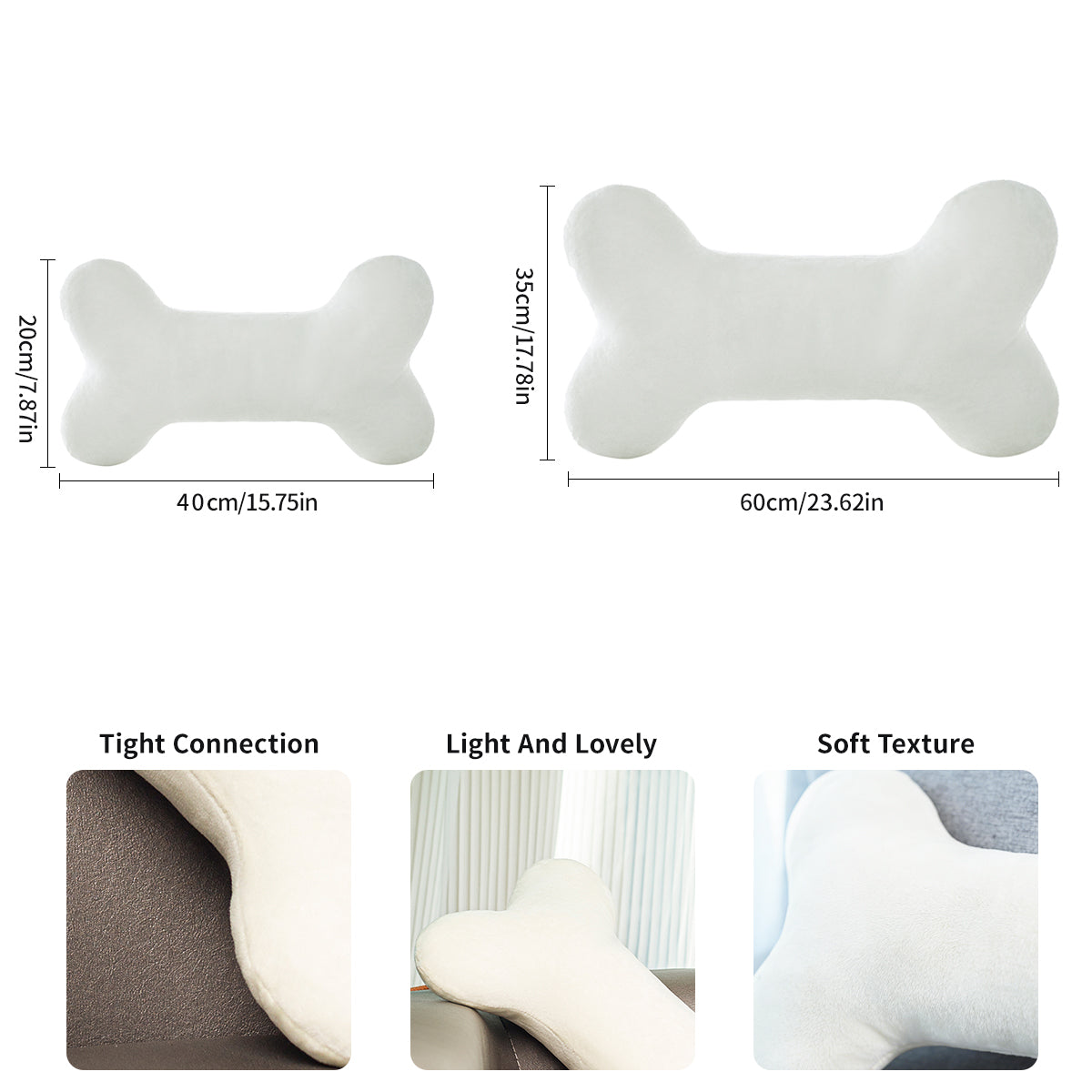 Plush Bone-Shaped Pet Pillow: Durable Interactive Toy & Soft Calming Cushion for Dogs and Cats - Perfect for Napping and Playtime