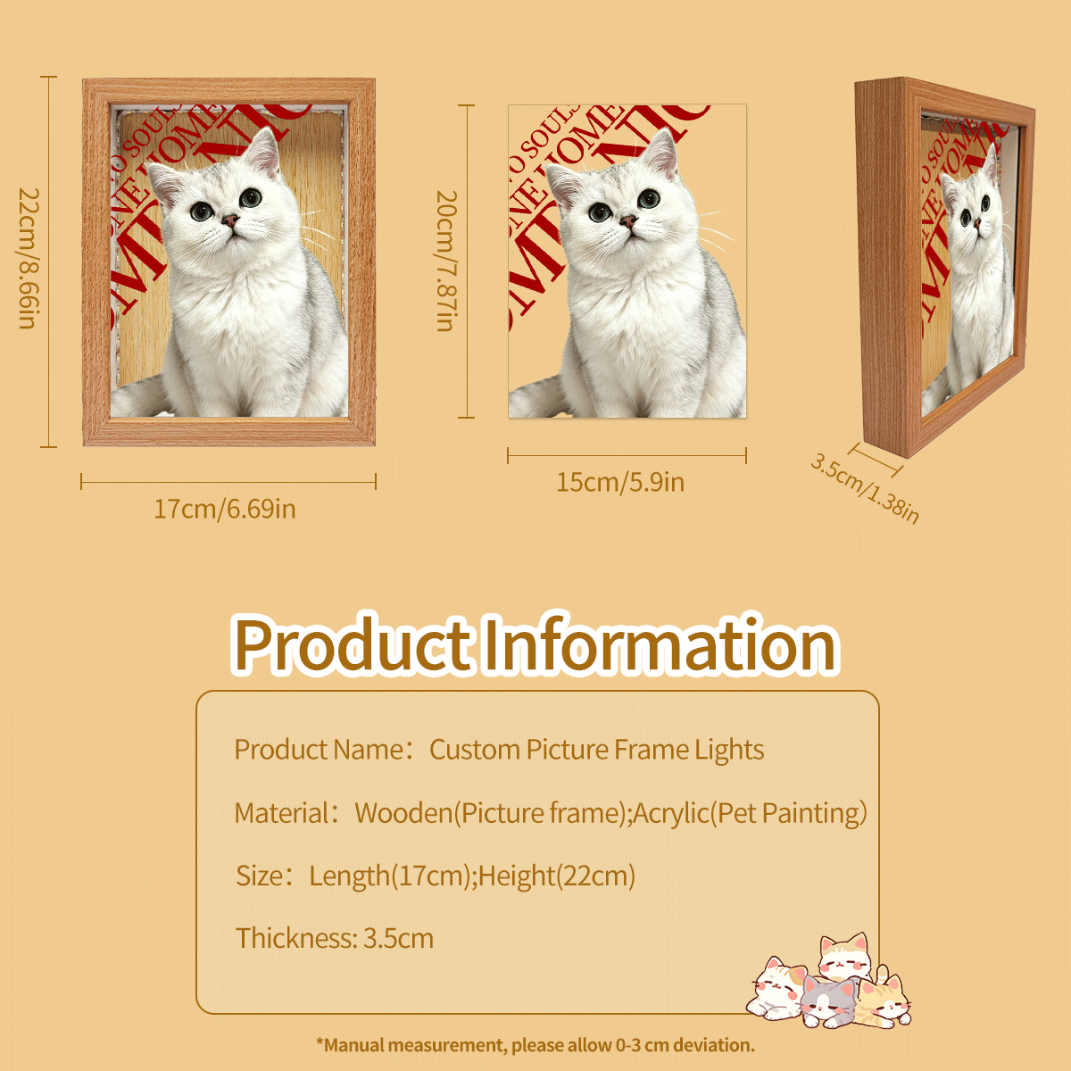 Personalized Pet Photo Frame Light -A heartwarming home decor gift designed especially for pet lovers