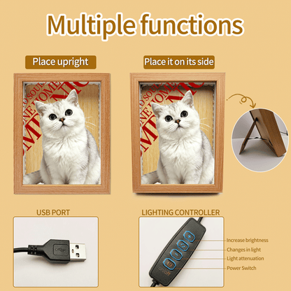 Personalized Pet Photo Frame Light -A heartwarming home decor gift designed especially for pet lovers