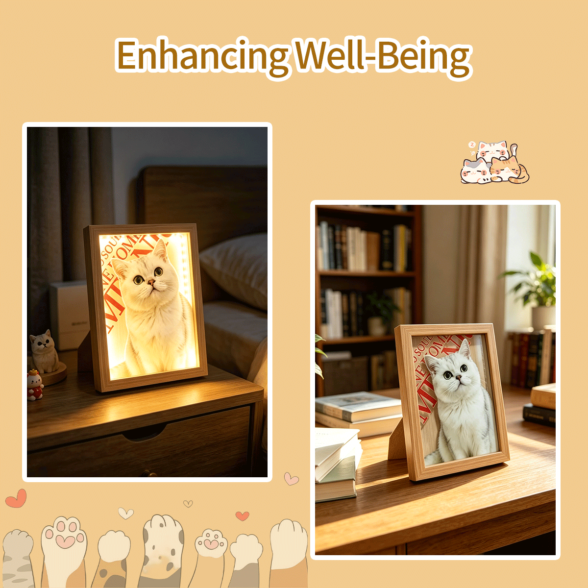 Personalized Pet Photo Frame Light -A heartwarming home decor gift designed especially for pet lovers