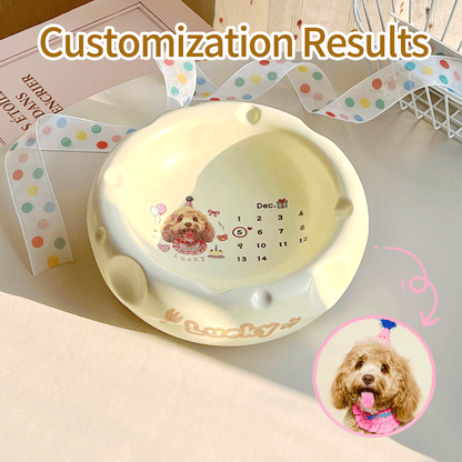 Personalized Ceramic Pet Bowl - Custom Illustrated Pet Portrait & Name, Unique Food/Water Feeder for Dogs & Cats
