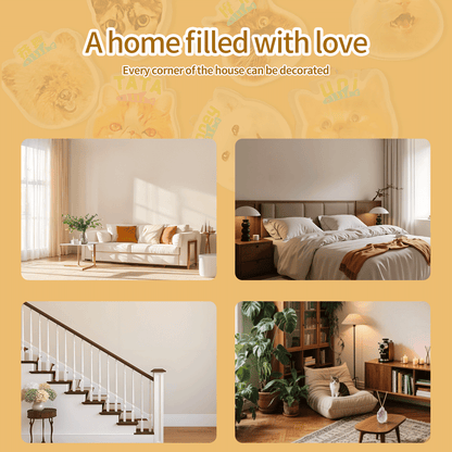 Custom Pet Photo Mural Lamp, Personalized Dog Cat Framed Wall Light, USB Rechargeable Motion Sensor Decor Lamp