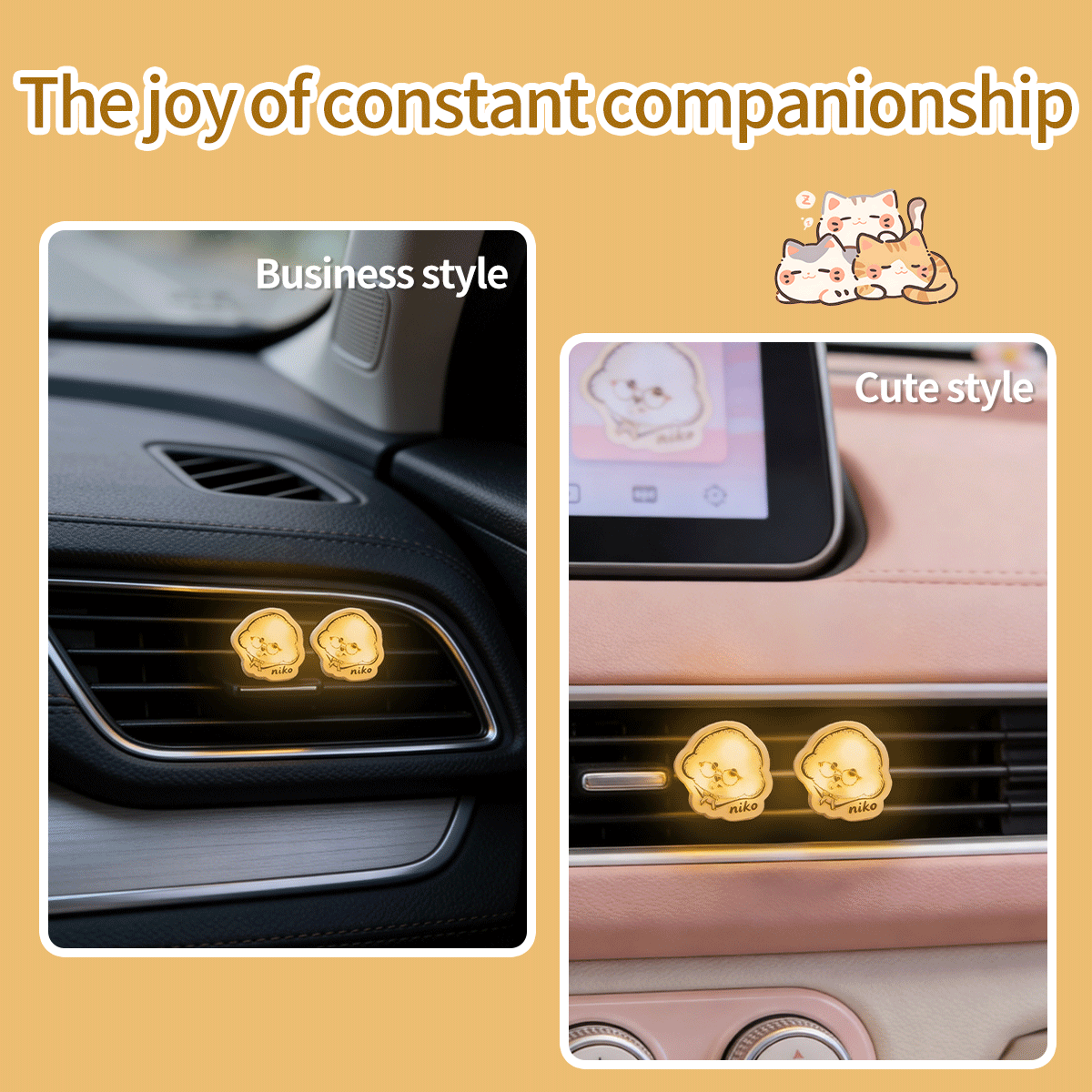 Custom Pet Photo Aromatherapy Slap Lamp, Personalized Dog Cat Car Vent Light, USB Rechargeable Tap Fragrance Lamp