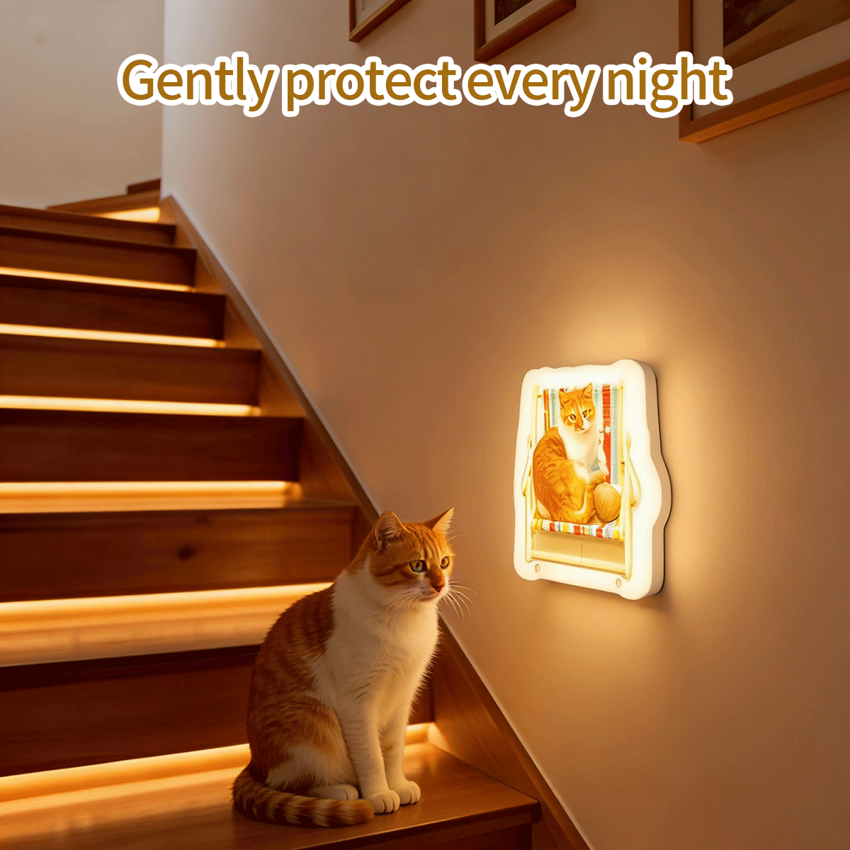 Custom Pet Photo Inductive Night Light, Personalized Dog Cat Wall Lamp, USB Rechargeable Motion Sensor Light
