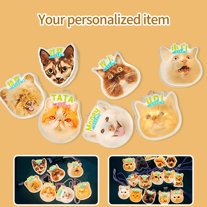 Custom Pet Photo Pendant Lamp, Personalized Dog Cat Hanging Light, USB Rechargeable Night Light