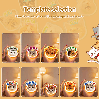 Custom Pet Photo Pendant Lamp, Personalized Dog Cat Hanging Light, USB Rechargeable Night Light