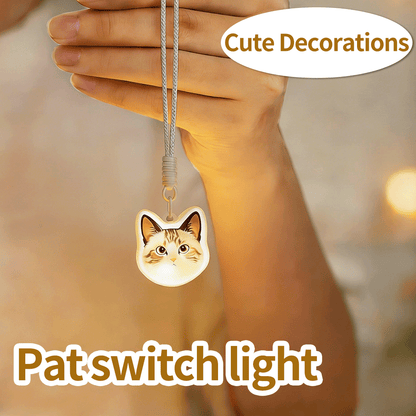 Cute Pet Pat Switch Light, Cat & Dog Animal Keychain Night Light, Rechargeable Bag Charm & Car Decor