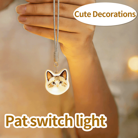 Cute Pet Pat Switch Light, Cat & Dog Animal Keychain Night Light, Rechargeable Bag Charm & Car Decor