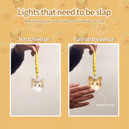 Cute Pet Pat Switch Light, Cat & Dog Animal Keychain Night Light, Rechargeable Bag Charm & Car Decor