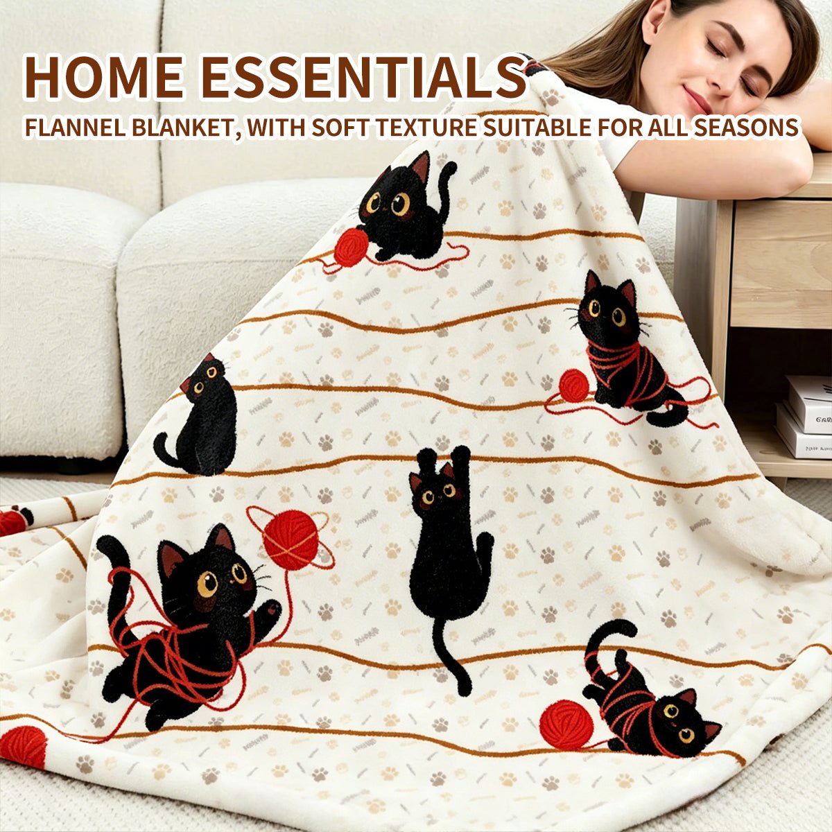 Soufamia Cozy Pet Flannel Blanket | Soft Throw for Sofas, Beds & Pets - Soufamia