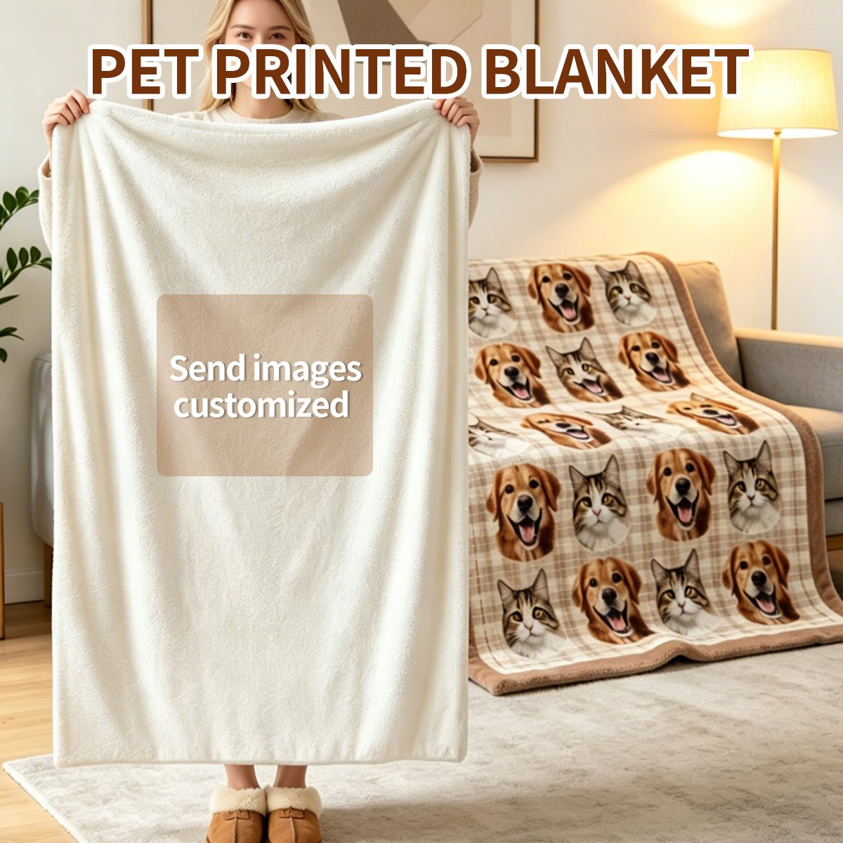 Soufamia Custom Pet Photo Blanket | Personalized Ultra-Soft Fleece Keepsake - Soufamia