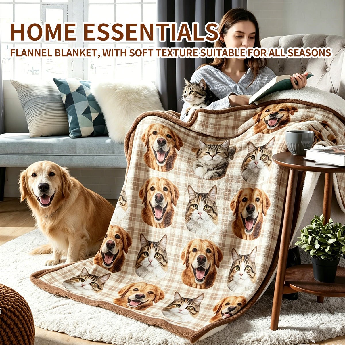 Soufamia Custom Pet Photo Blanket | Personalized Ultra-Soft Fleece Keepsake - Soufamia