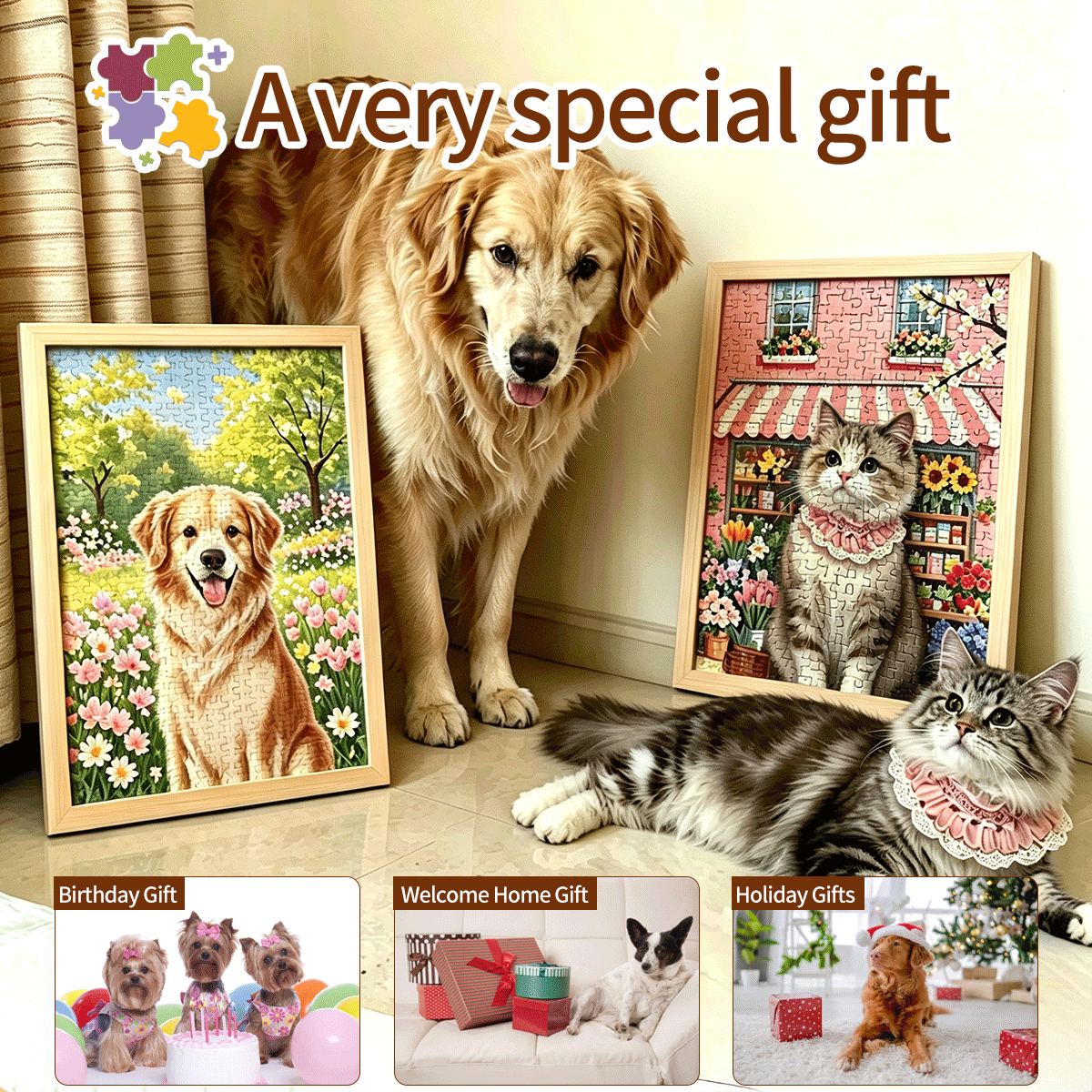 Soufamia Custom Pet Photo Puzzle | Turn Your Best Friend into Art - Soufamia