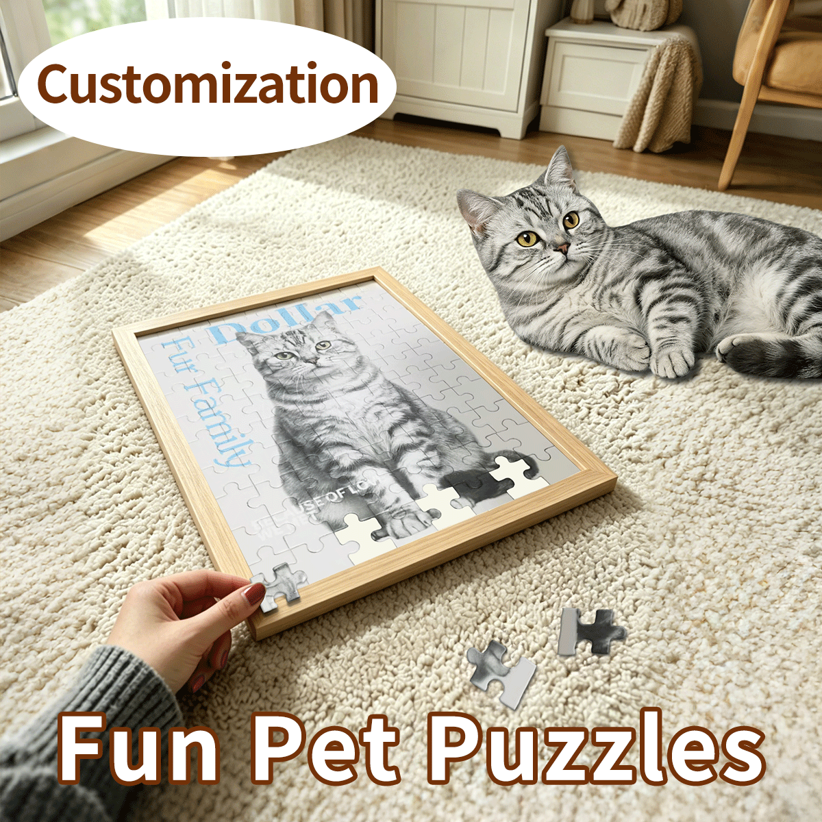 Soufamia Custom Pet Photo Puzzle | Turn Your Best Friend into Art - Soufamia