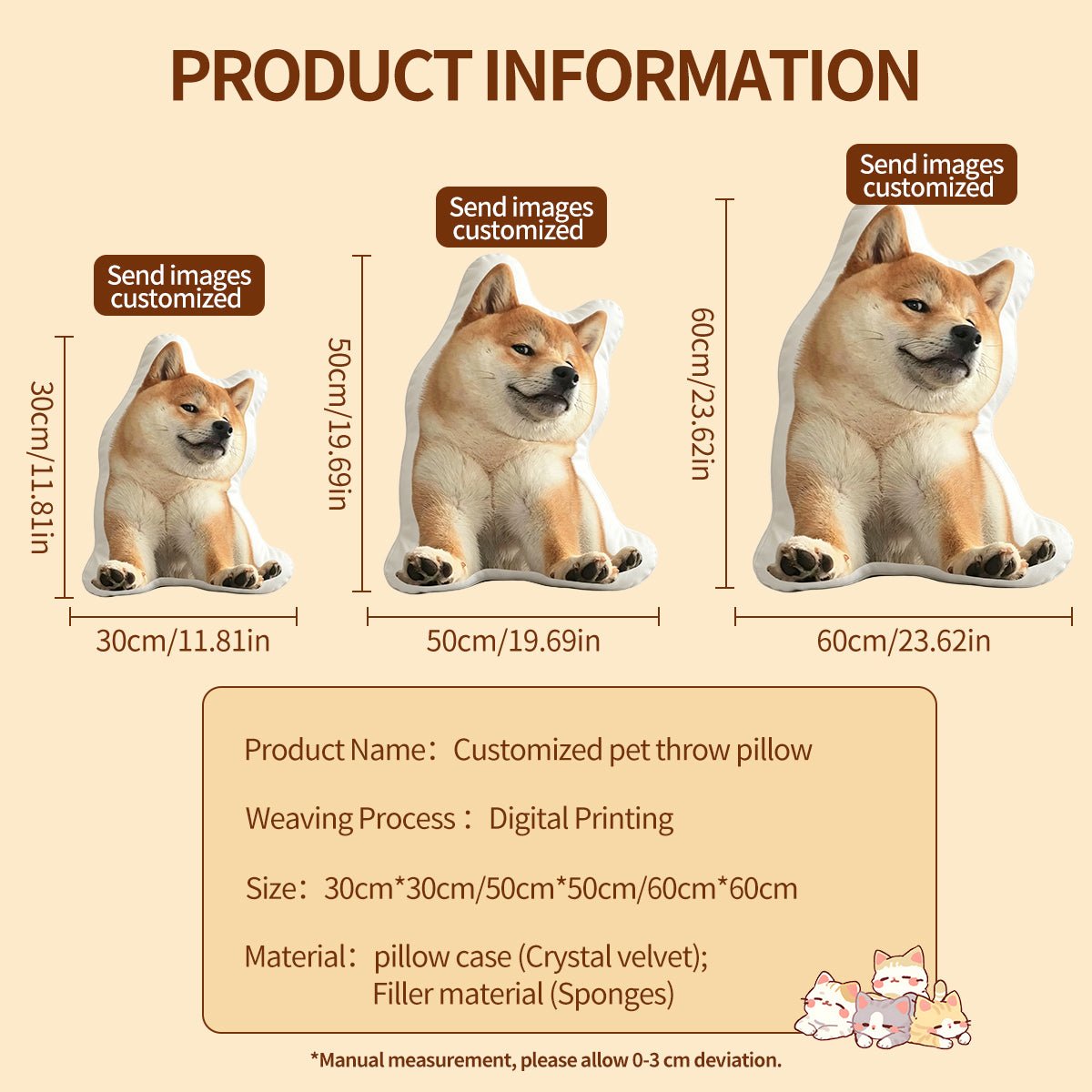 Soufamia Custom Pet Shaped Pillow | Hug Your Furry Friend Anytime - Soufamia