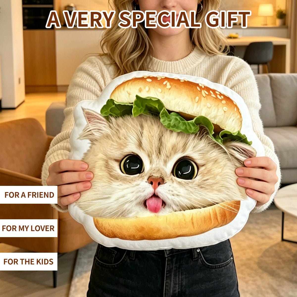 Soufamia Quirky Pet Shaped Plush Pillow | Funny Animal Cuddle Cushion - Soufamia