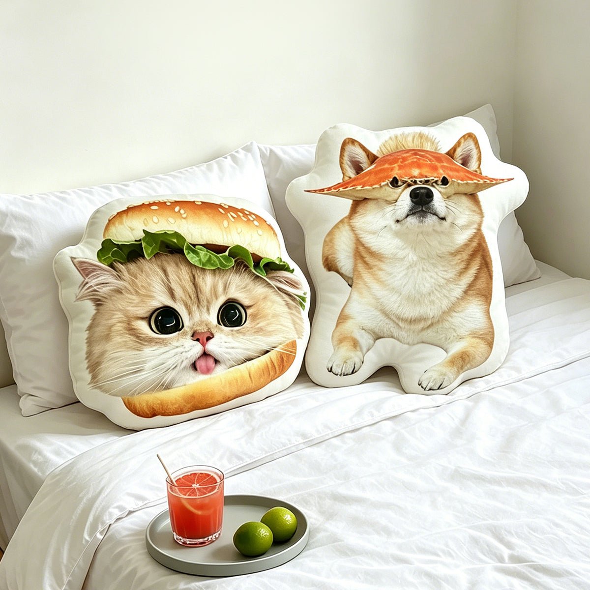 Soufamia Quirky Pet Shaped Plush Pillow | Funny Animal Cuddle Cushion - Soufamia