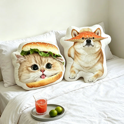 Soufamia Quirky Pet Shaped Plush Pillow | Funny Animal Cuddle Cushion - Soufamia